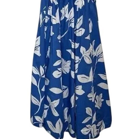 NWT J Crew Floral Ruffle One Shoulder Midi Dress Tie Elastic Waist 14 Blue White - Picture 11 of 15